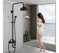 Robinet de Douche de Pluie de 8 Pouces, Ensemble de robinets de Douche de Salle de Bains, mélangeur Mural avec pulvérisateur à Main, Interrupteur à 3 modèles, Eau Chaude et Froide
