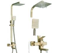 Robinet de douche doré, à poignée unique, finition polie, Robinet de douche, Douchette, Pommeau de douche, Poignée de contrôle de leau, Variante : Or mat 8-I