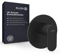 Robinet de douche encastrable avec limiteur de température et cartouche en céramique, finition noire mate