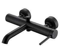Robinet de douche et de baignoire, modèle Badarmatur, 2 sorties, fixation murale, couleur noire