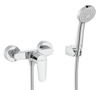Roca A5A204FC00 Mitigeur douche Victoria Plus, avec douche à main, flexible de 1,50 m et support de douche articulé, chromé
