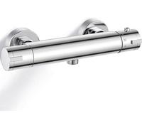 Robinet de douche thermostatique avec arrêt de sécurité 38°C, thermostat intégré, valve de mélange, Chrome, laiton, accessoires de douche, 150 mm, Pour bain
