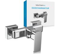 Robinet de douche universel Bächlein, design anguleux - kit complet avec tous les accessoires - robinet une main pour la douche, chromé - carré