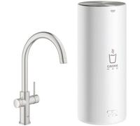 Robinet de fin de cuisson Grohe Red avec bec en C et bouilloire combinée Supersteel