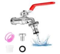 Robinet de jardin 1/2" en laiton résistant à la rouille et au gel avec 2 raccords de tuyau gratuits, 1 bande d'étanchéité à rouleau, robinet d'arrêt anti-goutte, robinet extérieur en laiton pour