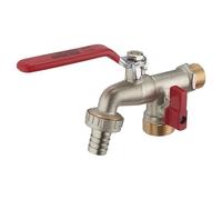 Robinet de Jardin avec Manette Plate Quart de Tour Double Sortie AROZ
