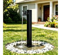 Robinet de jardin autoportant, bouche d'incendie noire autoportante, robinet extérieur sans gel, robinet d'eau noire pour jardin, terrasse, villa(Height: 95cm/37.4in)