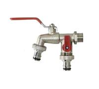 robinet de jardin Irrigation industrielle et domestique | Industrial And Home Irrigation Zinc Alloy Garden 1 Inlet 2 Outlet With Dual Nipple And Outdoor Balcony Faucet(D)