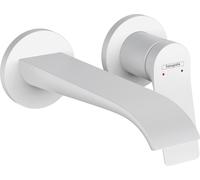 robinet de lavabo à levier unique Hansgrohe Vivenis, encastré pour montage mural, avec un bec de 19,2 cm, finition blanc mat