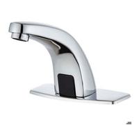 Robinet de lavabo automatique sans contact avec couvercle perforé, capteur de courant continu, chrome