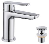 Robinet de lavabo avec bonde à clapet G1' 1/4, en laiton, pour salle de bain
