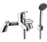 Robinet de lavabo avec pieds en colonne, chromé, à deux leviers, lot de 2