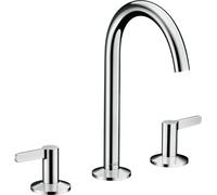 Robinet de lavabo AXOR One, 3 trous, modèle 170, avec leviers et système de vidange à ouverture par pression, finition chrome