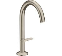 Robinet de lavabo AXOR One, modèle Select 170, avec système de bonde à ouverture par simple pression, finition nickel brossé