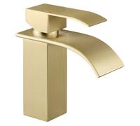 Robinet de Lavabo Cascade - CECIPA MAX - Acier Inox - Doré - 160 mm - Économie d'eau