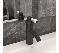 Robinet de Lavabo de Salle de Bain Noir 130x180 mm Mitigeur Intérieur vidaXL
