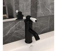 Robinet de Lavabo de Salle de Bain Noir 130x180 mm Mitigeur Intérieur vidaXL
