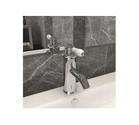 Robinet de Lavabo de Salle de Robinet d'Evier Mitigeur de Salle de Bain Salle d'Eau Maison Intérieur Bain Finition Chromée 130x180 mm