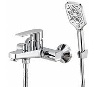Robinet de lavabo design "cascade", en laiton, mitigeur à levier unique, finition chrome