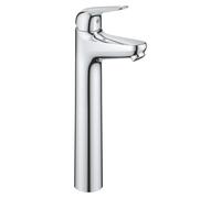 Robinet de lavabo, économe en eau, 32 cm, avec bonde à clapet, finition chrome
