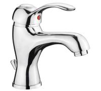 Robinet de lavabo en laiton chromé, à une seule levier, avec kit de vidange