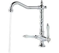 Robinet de lavabo en laiton massif au design européen antique | Rotation à 360 degrés et jet d'eau doux pour salle de bain classique, mitigeur rétro en laiton vieilli