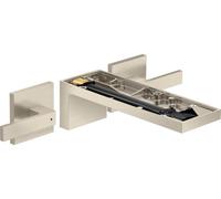 Robinet de lavabo encastré AXOR MyEdition, 3 trous, pour montage mural, avec un bec de 221 mm, sans plaque, finition nickel brossé