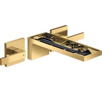 Robinet de lavabo encastré AXOR MyEdition, 3 trous, pour montage mural, avec un bec de 221 mm, sans plaque, finition or poli