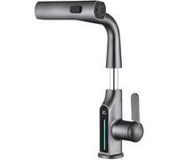Avizar Robinet de Lavabo Extensible avec Affichage de Température LED Finition Métal Noir