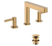 Robinet de lavabo Hansgrohe Finoris, 3 trous, modèle 110, avec système de vidange à poussoir, finition bronze brossé