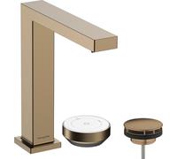 robinet de lavabo Hansgrohe Tecturis E, 2 trous, finition bronze brossé, avec technologie CoolStart EcoSmart+ et bonde intégrée