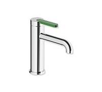Robinet de lavabo Hewi AQ477 AQ1.12M1134072 sans bonde, chromé, poignée vert clair