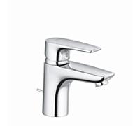 KLUDI PURE&SOLID Mitigeur monocommandé pour lavabo, hauteur de bec 75mm, garniture d'écoulement, 3.8 l/min, chrome, 343820575WR5