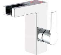 Robinet de lavabo LED SCHÜTTE ORINOCO Mitigeur monocommandé avec bec verseur Robinet salle de bains Chrome