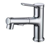 Robinet de lavabo, mitigeur de salle de bain avec douchette extractible, commande unique eau chaude/froide, noir, robinet de lavabo à poser, robinet moderne en cuivre monotrou, convient pour toilett