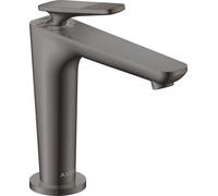 Robinet de lavabo monocommande AXOR Citterio C, modèle 125, avec technologie CoolStart et bonde intégrée - Forme cubique, finition noir chrome poli