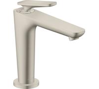Robinet de lavabo monocommande AXOR Citterio C, modèle 125, avec technologie CoolStart et bonde intégrée, finition inox