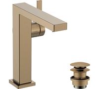 robinet de lavabo monocommande hansgrohe Tecturis E, finition bronze brossé, avec technologie CoolStart et EcoSmart+, système de bonde à ouverture par pression