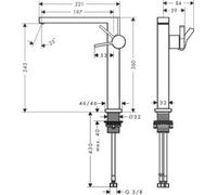robinet de lavabo monocommande hansgrohe Tecturis E, finition noir mat, avec technologie CoolStart, conçu pour les vasques à poser et équipé d'un système de bonde à ouverture par pression