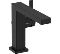 Robinet de lavabo monocommande Hansgrohe Tecturis E, finition noir mat, avec technologie CoolStart et système EcoSmart+, comprenant une bonde à coulisseur
