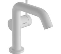 robinet de lavabo monocommande hansgrohe Tecturis S, finition blanc mat, technologie CoolStart et EcoSmart+, sans bonde, modèle 110
