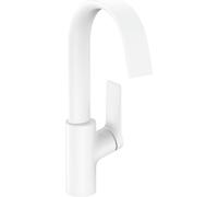 robinet de lavabo monocommande hansgrohe Vivenis, modèle 210, avec bec pivotant, finition blanc mat, sans bonde