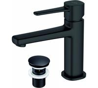 # Robinet de lavabo noir Invena GLAMOUR avec bouchon à clapet
