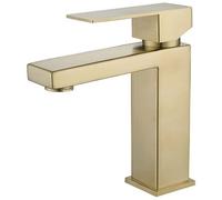 Robinet de Lavabo pour Salle de Bain et Bonde Pop Up avec Trop Plein Robinet Mitigeur Monocommande de Salle de Bain Carré en Acie