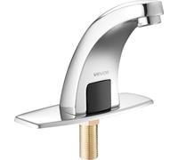 Robinet de lavabo sans contact pour salle de bain, robinet de toilette automatique à capteur de mouvement, eau froide avec plaque de recouvrement, fonctionnant à piles pour lavabo commercial avec tuya