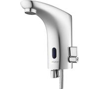 Robinet de lavabo sans contact, robinet de toilettes à capteur de mouvement automatique, mitigeur d'eau réglable mains libres pour eau froide et chaude, fonctionnant à piles, pour tuyau de 9,5 mm, chr