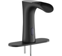 Robinet de lavabo sans contact, robinet de toilettes automatique à capteur de mouvement et cascade avec cache-trou, capteur électronique moderne pour eau chaude/froide pour tuyau de 9,5 mm à usage com