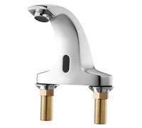 Robinet de lavabo sans contact SucceBuy (argent chromé) pour salle de bains, robinetterie automatique pour eau froide, robinet à capteur fonctionnant sur piles, destiné à un usage professionnel