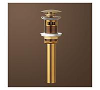 Robinet de lavabo solide laiton rose doré salle bain robinet froid et chaud mélangeur poignée à montée en or Facile à installer(Gold overflow)