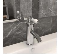 Robinet de lavabo - vidaXL - 130x180 mm - Finition chromée - Laiton - Monotrou